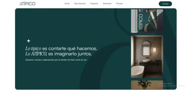 Web de Atípico Creativo, hecha por Kustoom