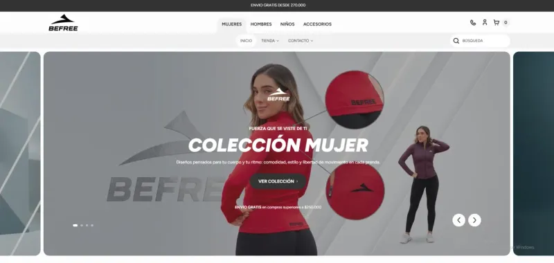 Web de Befree, hecha por Kustoom