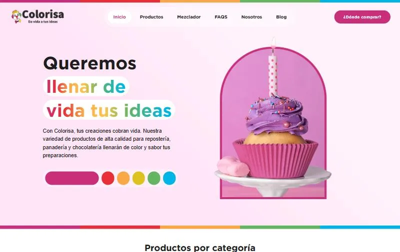 Web de Colorisa, hecha por Kustoom