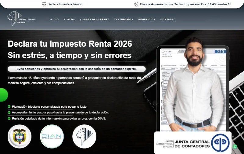 Web de Declaración de Renta Colombia, hecha por Kustoom