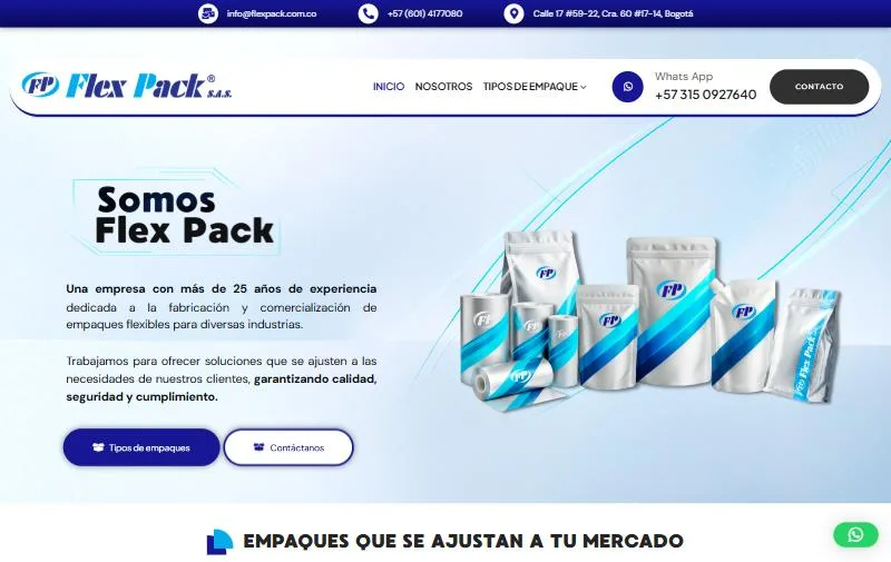 Web de Flex Pack, hecha por Kustoom