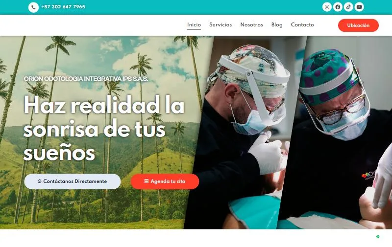 Web de Orion Odontología, hecha por Kustoom