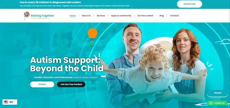 Web de Raising Together, hecha por Kustoom