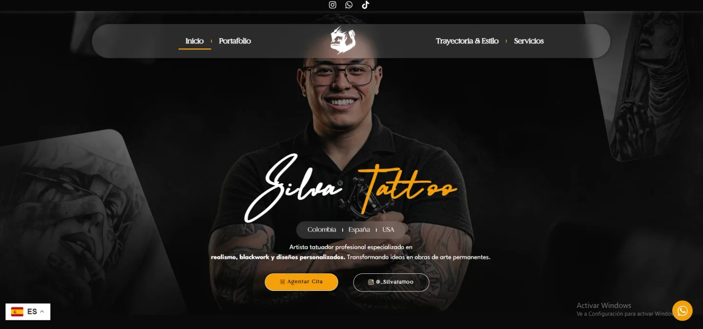 Web de Silva Tattoo, hecha por Kustoom