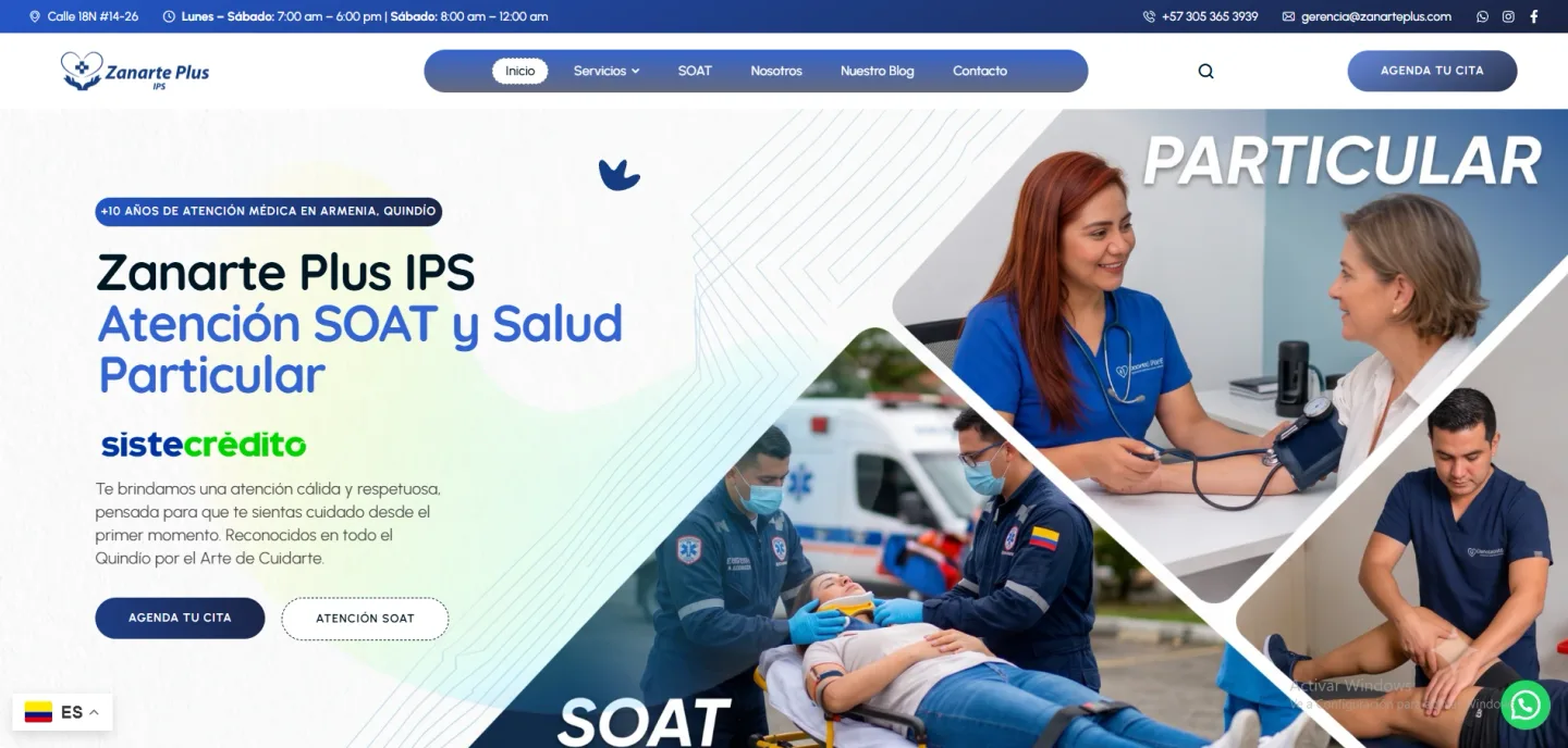 Web de Zanarte Plus IPS, hecha por Kustoom